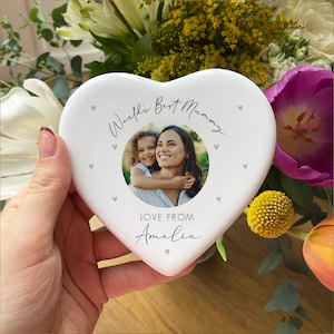 Personalised Mother&#39;s Day Heart Ornament - Mother&#39;s Day Gifts - Nanny Mother&#39;s Day Gift - Gift from Baby - Photo Gifts - Best Mum