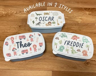 Personalised Snack Box - Kids Lunch Bag - Boys Lunch Box - Jungle Lunch Box - Space Lunch Box - Dinosaur Lunch Box - Snack Tub