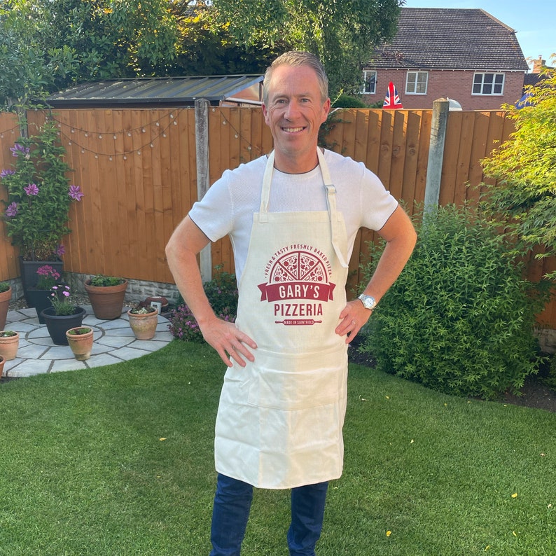 Personalised Pizzeria Apron - Men's Aprons - Pizza Aprons - Pizza Oven Gifts - Garden Gifts - Father's Day Gifts - Pizza Gift -Apron for Him image 8