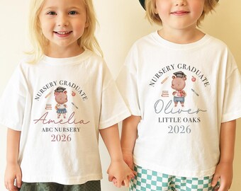 Personalised Nursery Graduation T-Shirt - Preschool Tee - Girl's School Top - Reception - First Day TShirt