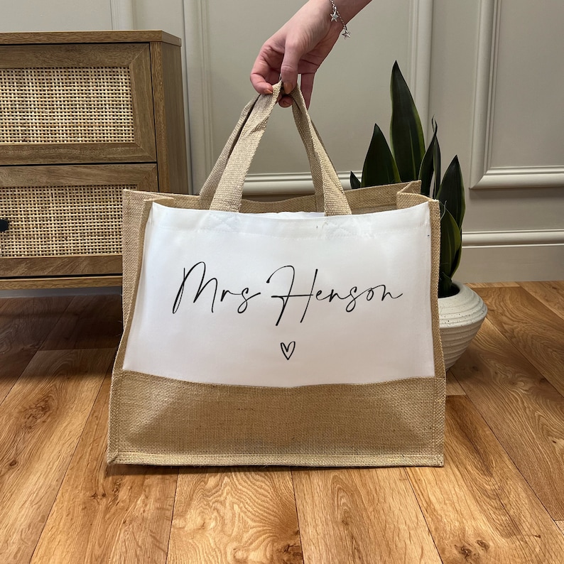 Personalised Teacher Bag - Personalised Teacher Bag - Teacher Gift - Teacher Gifts - Thank You Teacher Gift - Jute Lunch Bag - Teachers Style 6