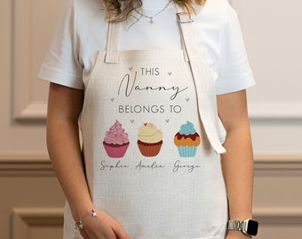 Delantal personalizado para niñera - Regalos para el Día de la Madre - Regalos para abuelos - Delantal personalizado - Regalos para hornear - Regalo para niñera - Delantales para el Día de la Madre