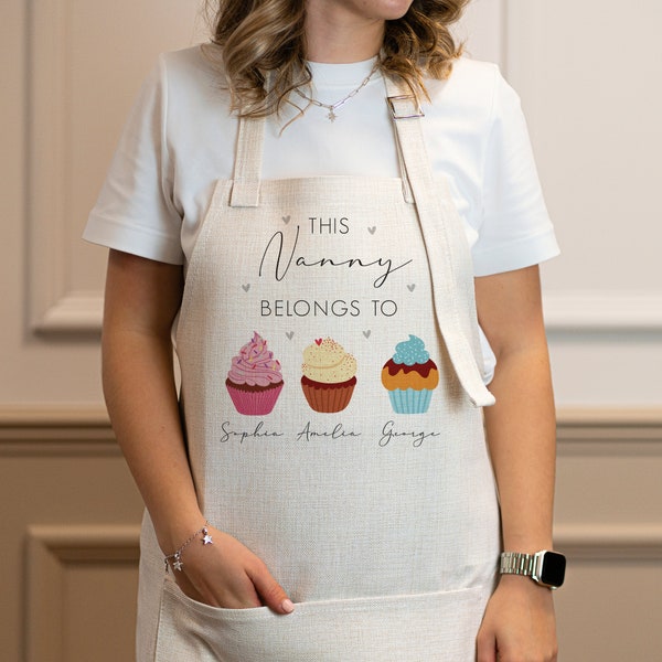 Personalised Nanny Apron - Mother's Day Gifts - Grandparent Gifts - Personalised Apron - Baking Gifts - Nanny Gift - Mothers Day Aprons