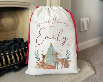 Personalised Christmas Sack - Personalised Family Christmas Sacks - Personalised Christmas Toy Sack - Personalised Christmas Decorations