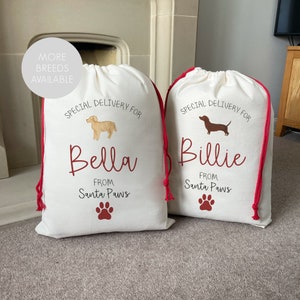 Personalised Christmas Sack For Dogs - Personalised Dog Christmas Sack - Dog Christmas Gifts - Pet Christmas Stocking - Dog Christmas Gifts