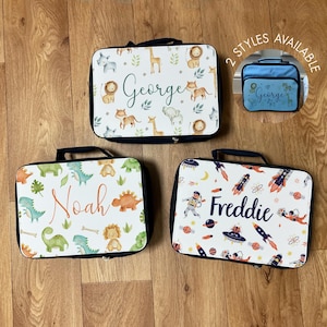 Boîte à lunch personnalisée et ensemble de bouteilles d'eau - Sac à lunch pour enfants - Boîte à lunch pour garçons - Gourdes pour enfants - Boîte à lunch dinosaure - Boîte à lunch espace
