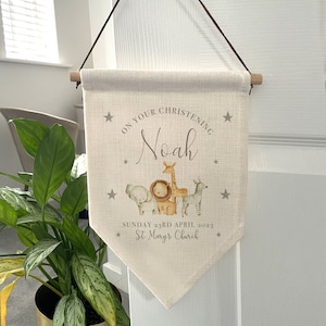 Personalisiertes Taufgeschenk - Tauffahne - Taufgeschenke - Baby Junge - Baby Mädchen - Taufdekoration - Taufkarten