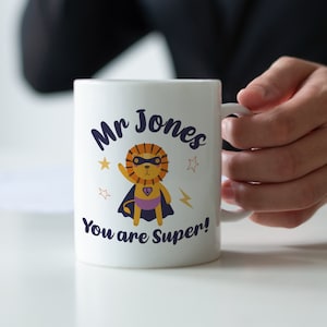 Personalisierte Super Lehrer Tasse - Personalisierte Lehrer Tasse - Personalisierte Lehrer Geschenk - Lehrer Geschenke - Männliche Lehrer Geschenke