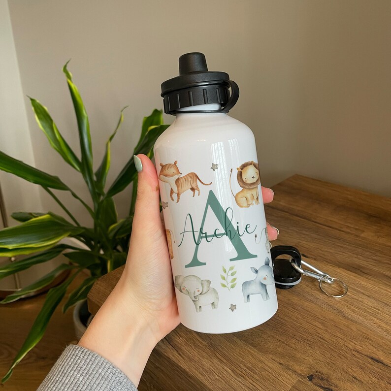 Personalised Kids Water Bottle Jungle Water Bottle School Etsy UK