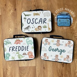 Boîte à lunch personnalisée et ensemble de bouteilles d'eau - Sac à lunch pour enfants - Boîte à lunch pour garçons - Gourdes pour enfants - Boîte à lunch dinosaure - Boîte à lunch espace