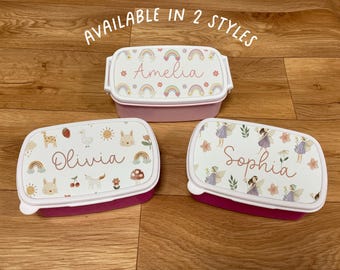 Personalised Snack Box - Kids Lunch Bag - Girls Lunch Box - Ocean Lunch Box - Animal Lunch Box - Ballet Lunch Box - Snack Tub