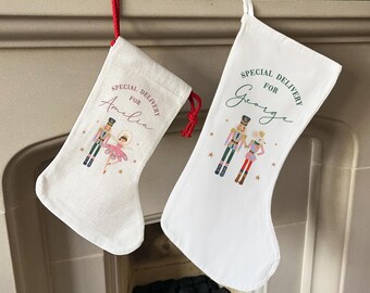 Meia de Natal personalizada - Meia de Natal com nome - Meia personalizada - Meias de família - Decorações de Natal - Quebra-nozes