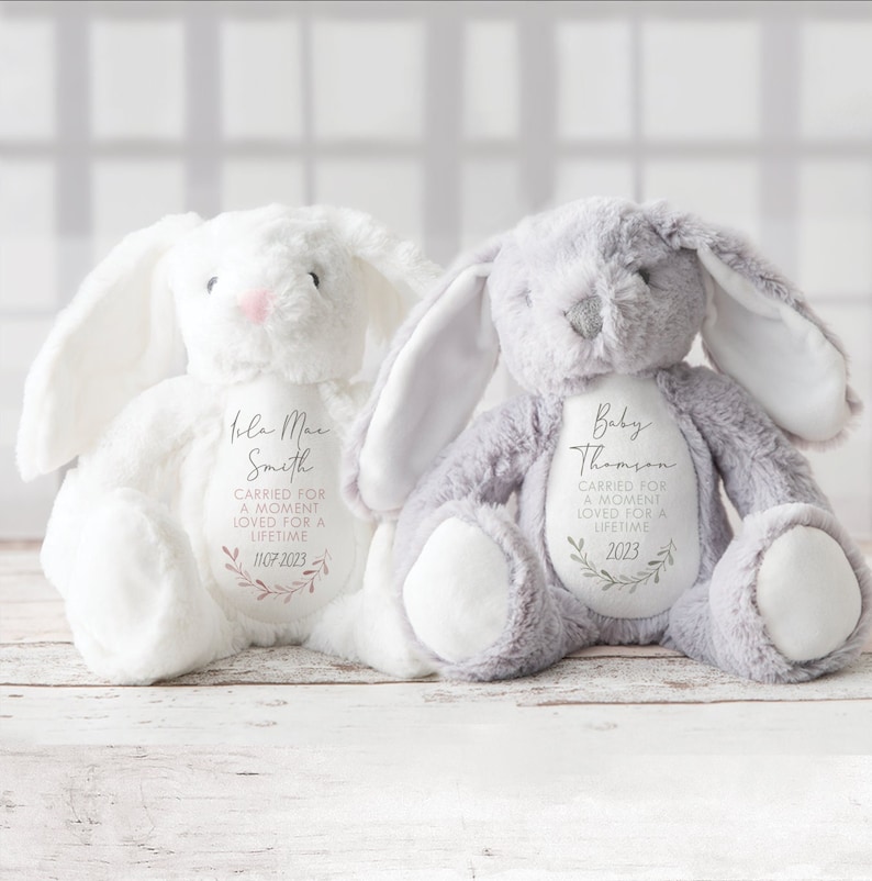 Personalised Baby Loss Bunny - Miscarriage Teddy - Still Born Gifts - Baby Memorial Keepsake - Baby Loss Keepsake - Angel Baby - Memorial image 2