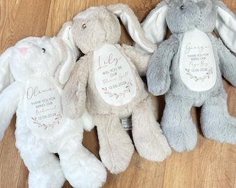 Coelho de coelho personalizado para florista - Presente personalizado para pajem - Presente para florista - Teddy para madrinha - Teddy para florista - Casamento