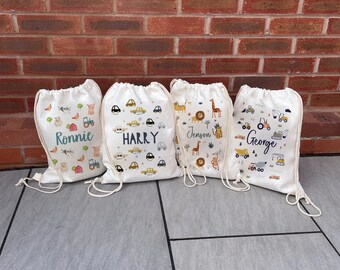 Personalised Drawstring Bag - Kids School Bag - Personalised Gym Bag - Swimming Bag - Back to School - Drawstring Bag Kids - PE Bag - Kit