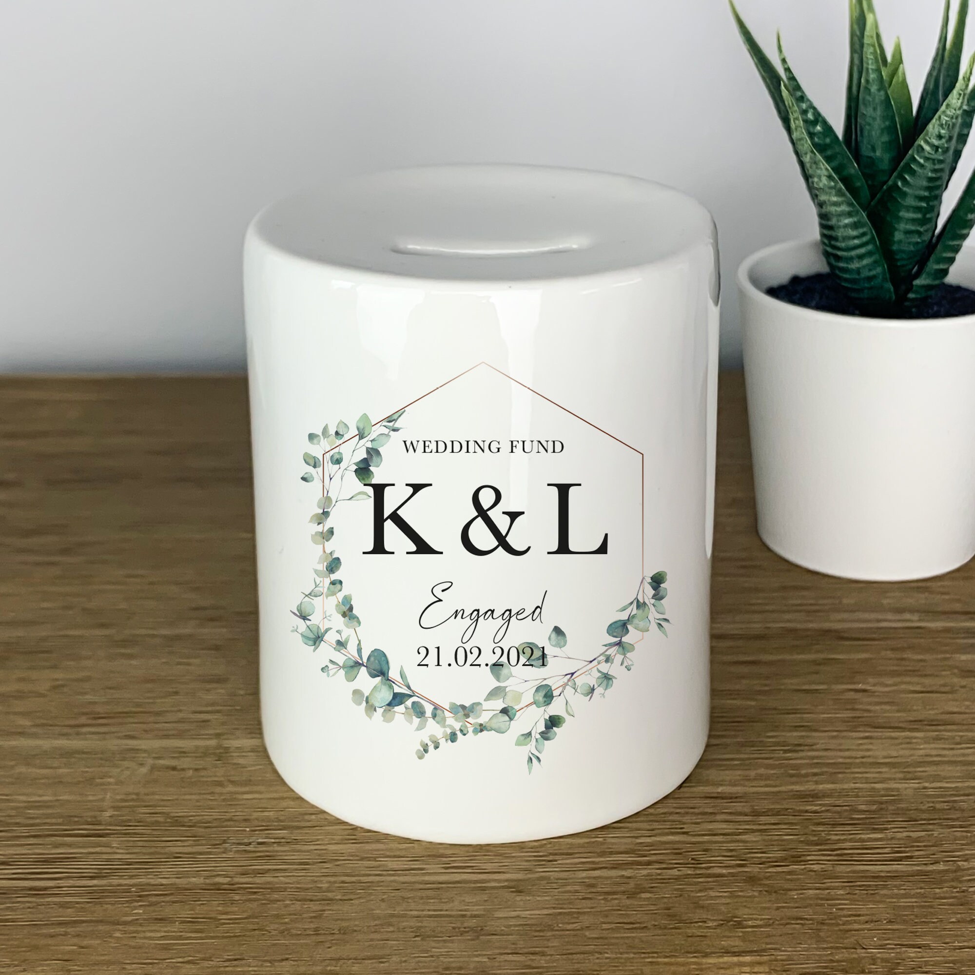 Personalised Wedding Fund Money Box Personalised Engagement Etsy