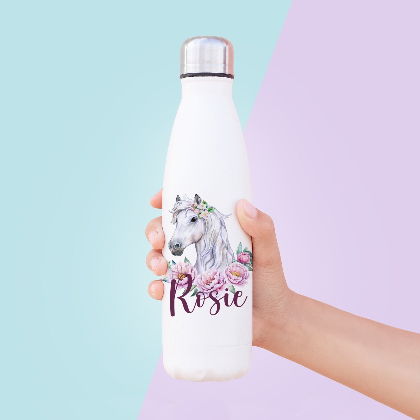 Personalised Horse Water Bottle Personalised Horse Gift Etsy