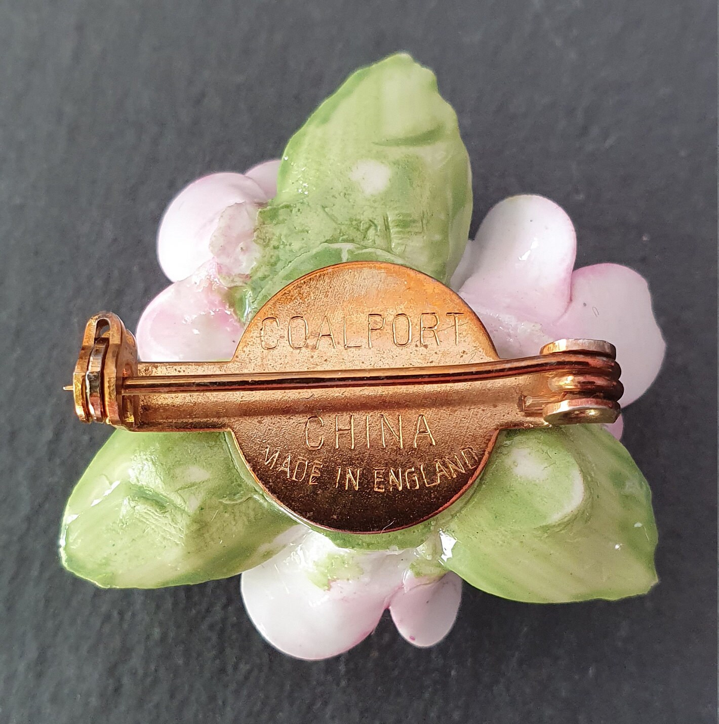 Vintage Coalport China Floral Brooch Etsy