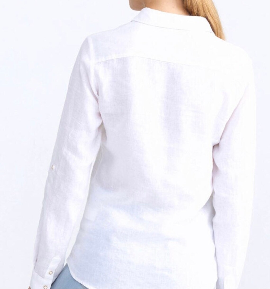 Womens Classic linen button up shirt white linen shirt Etsy
