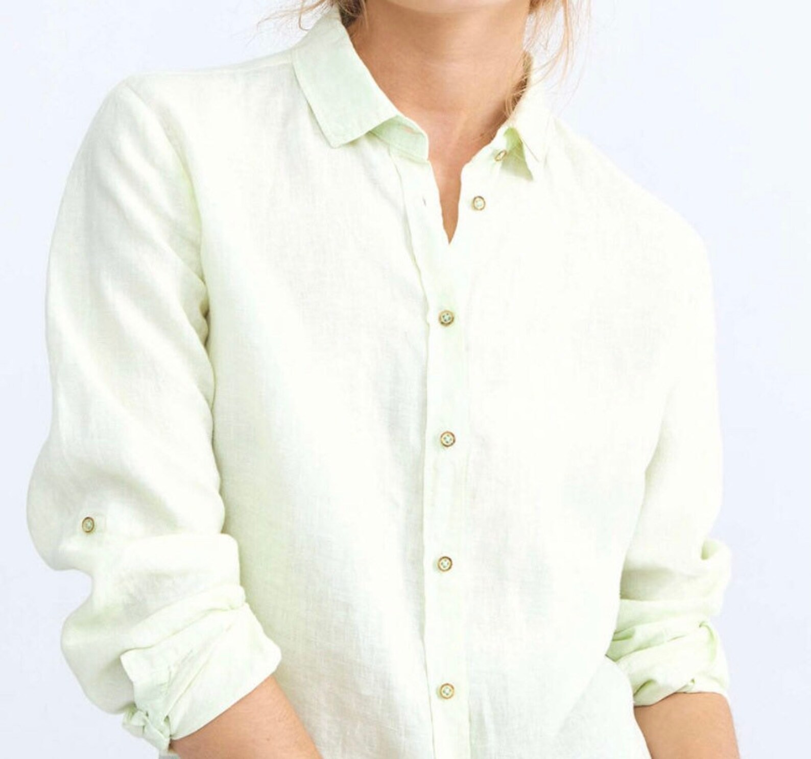 Womens Classic linen button up shirt white linen shirt Etsy