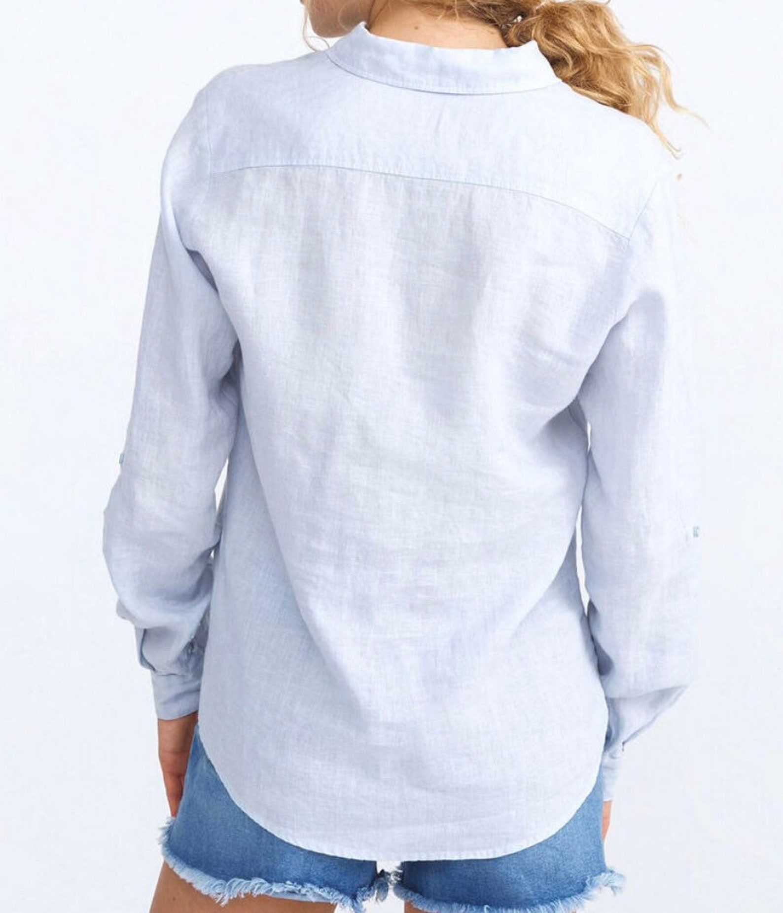 Womens Classic linen button up shirt white linen shirt Etsy