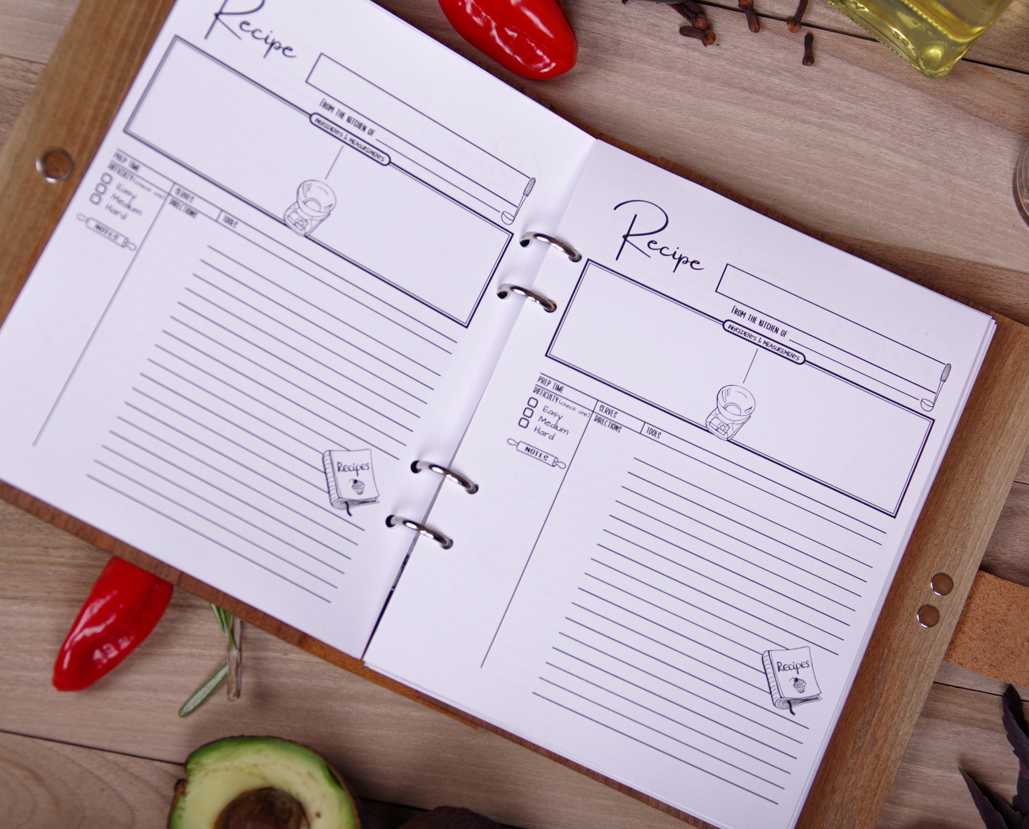 Custom Recipe Book Vegetarian Cookbook Cook Notebook Custom Etsy