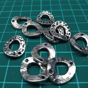 10 PCs Silver Plated Connector ,2 Holes Connectors , parts for Jewellery making