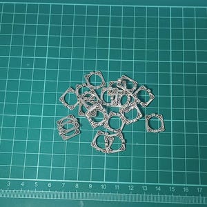 Antique Silver Square Metal Bead Frame Connector (10MM) - 10 PCS