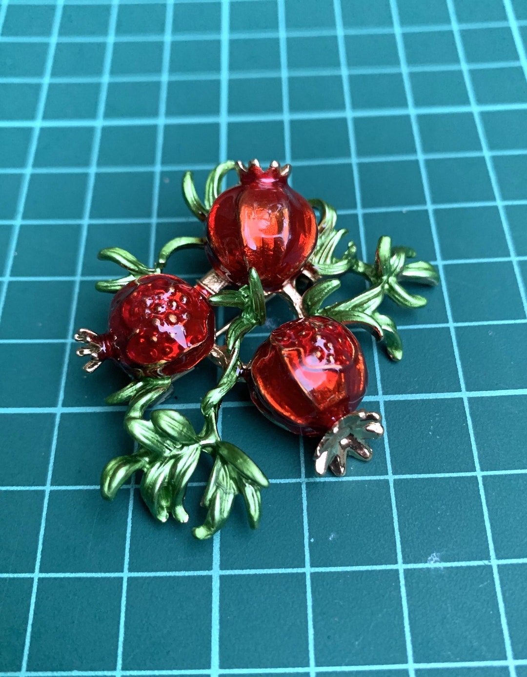 Pomegranate Embroidery Brooch main image 1