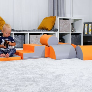 Soft Play Playset for Toddlers Gray / Orange by IGLU Soft Play Activity Playground Equipment Toy - SET_33_3