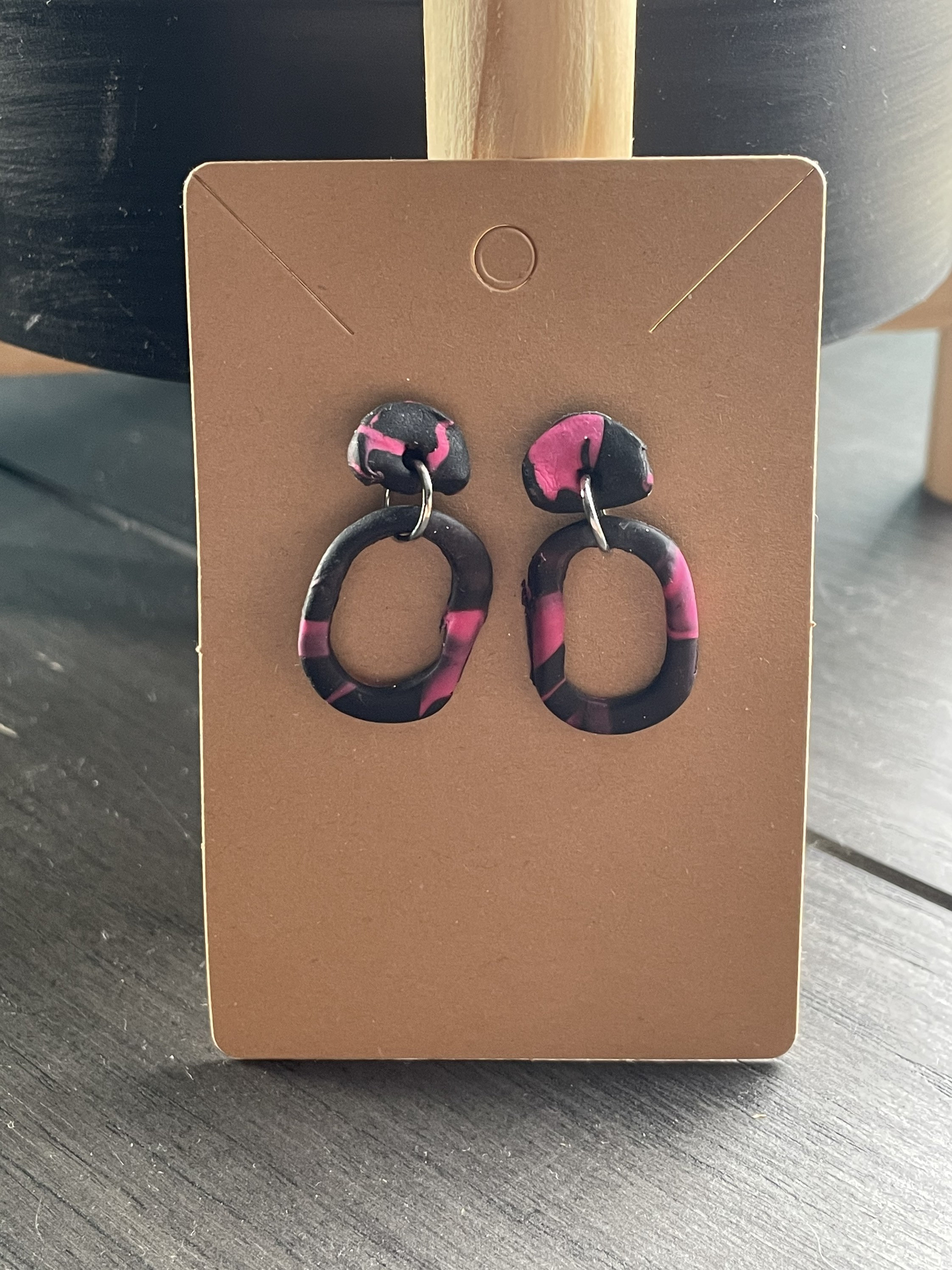 Stud dangle marble earrings Etsy