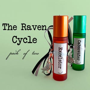 The Raven Cycle fragrance double pack, The Raven Boys cologne, Gansey, Cabeswater, Ronan Lynch, Dreamer fragrance, bookish perfume