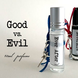 The School for Good and Evil Perfumes, Good vs Evil, Sweet Fragrance, Birthday Cake or Liquorice Perfume, Shimmer Perfume