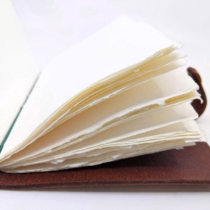 TACCUINO IN PELLE, Pelle italiana pieno fiore, Carta fatta a mano, Diario in pelle color marrone, 'Marrone Rustico' 13x18 cm/5.12″x7.09″