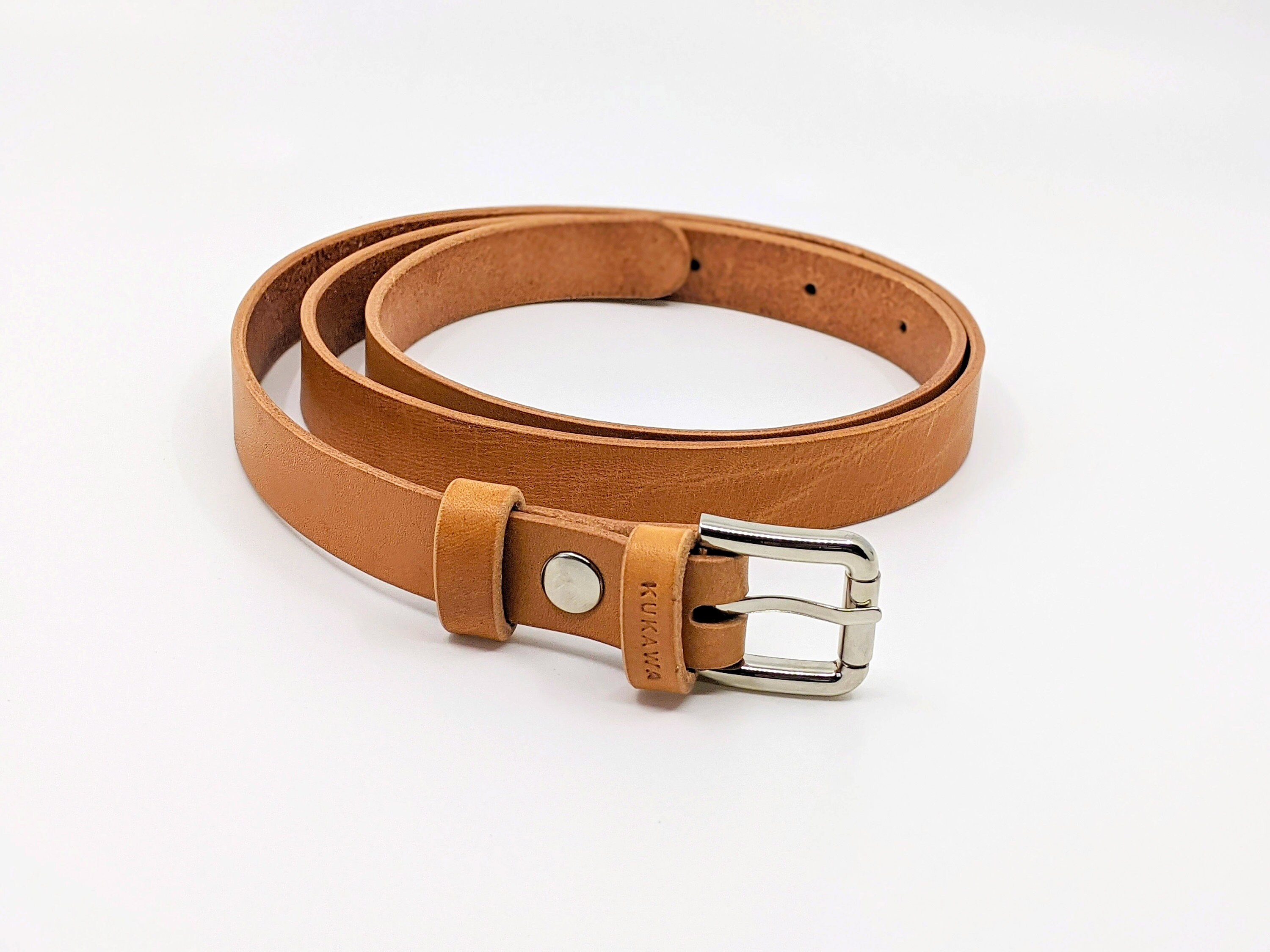 Women GENUINE LEATHER BELT, Full Grain Italian Leather, Tan  display picture 1