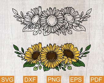 Download Sunflower Bouquet Svg Etsy