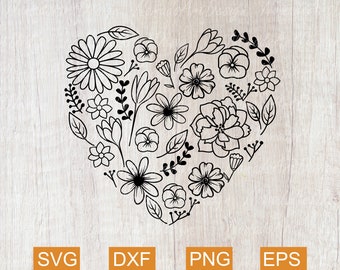 Download Flower Heart Svg Etsy