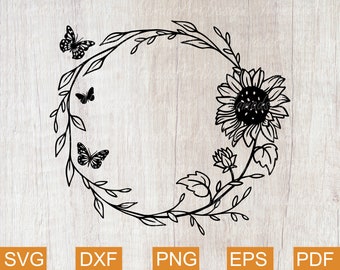Download Sunflower Circle Svg Etsy