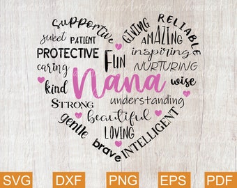 Download Nana Heart Svg Etsy