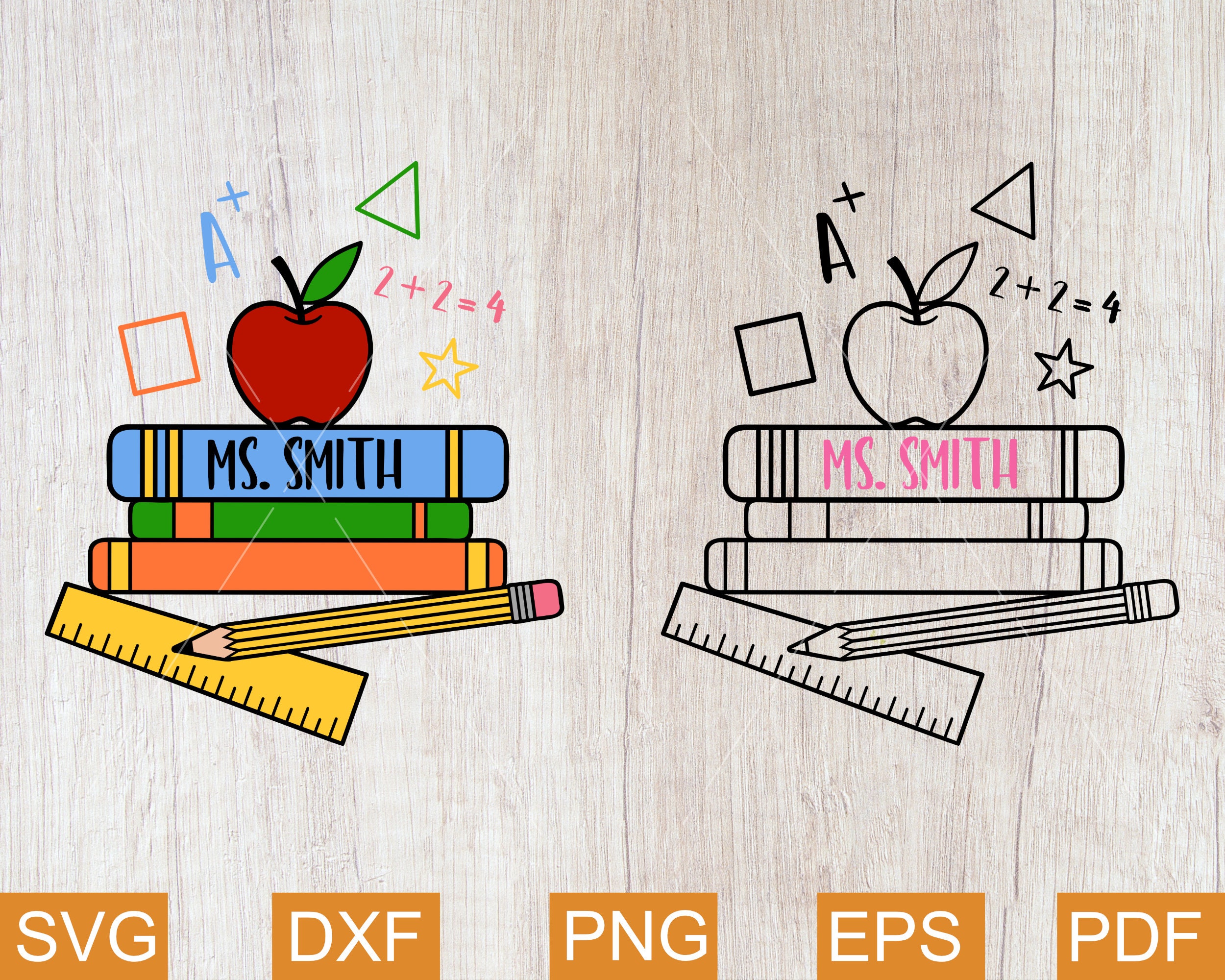 Teacher Monogram Svg Teacher Cut File Teacher Sign Svg - Etsy