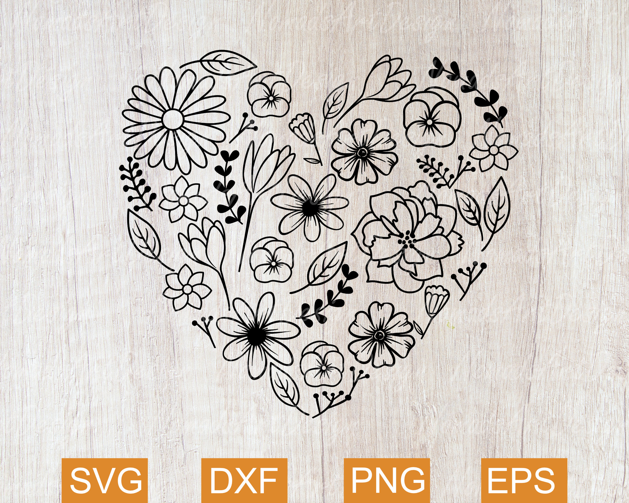 Heart Flower SVG