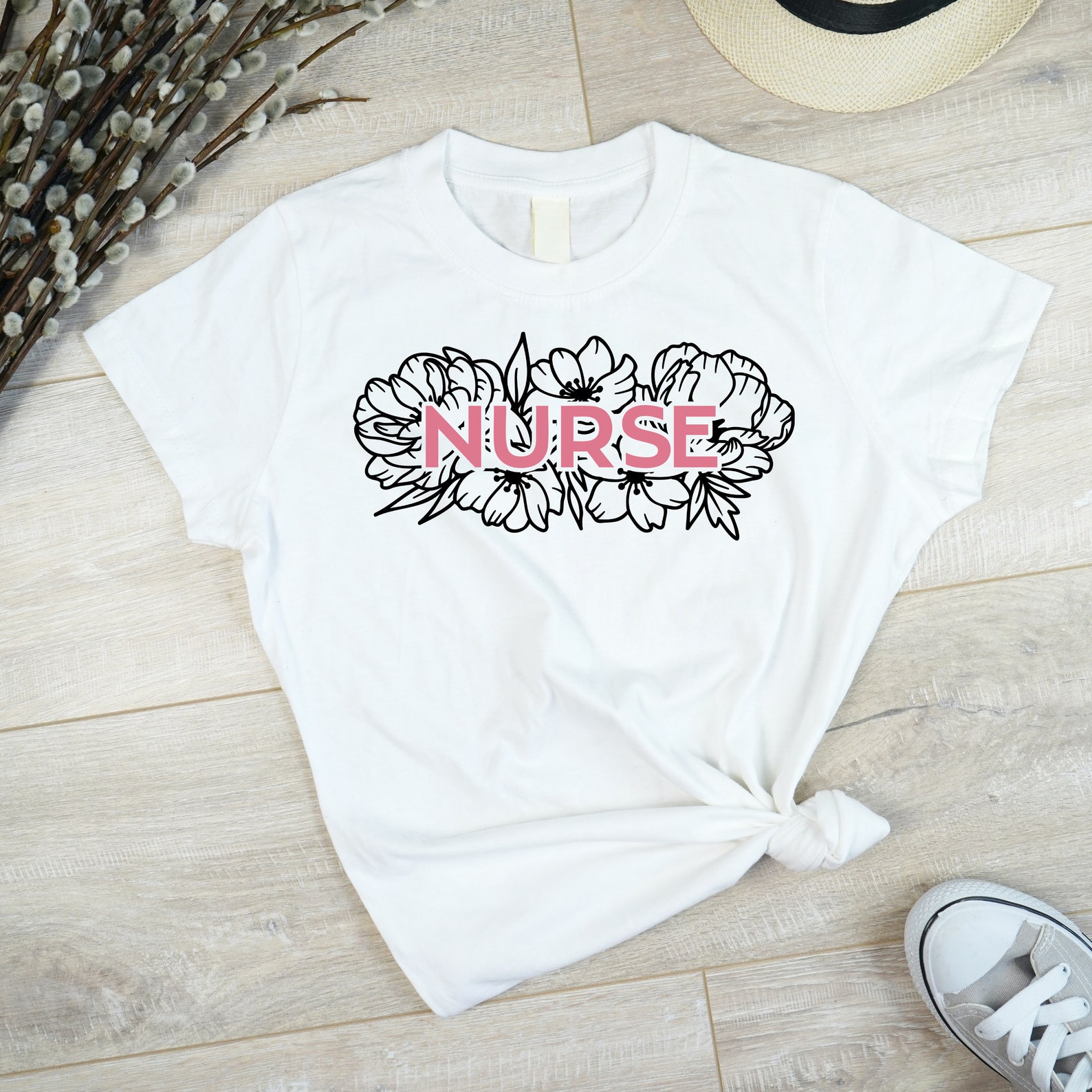 Nurse Svg Nurse Flower Svg Floral Nurse Svg Flowers Svg Etsy