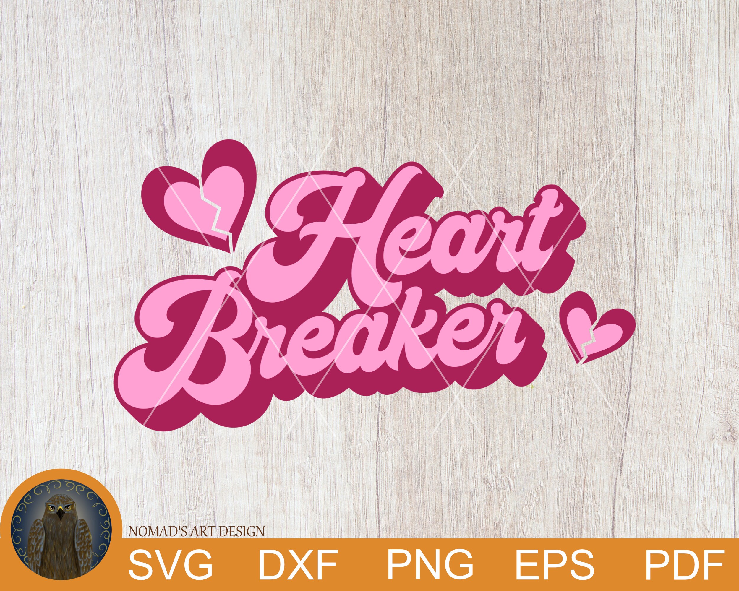 Heartbreaker Svg Retro Valentines Svg Broken Heart Svg - Etsy