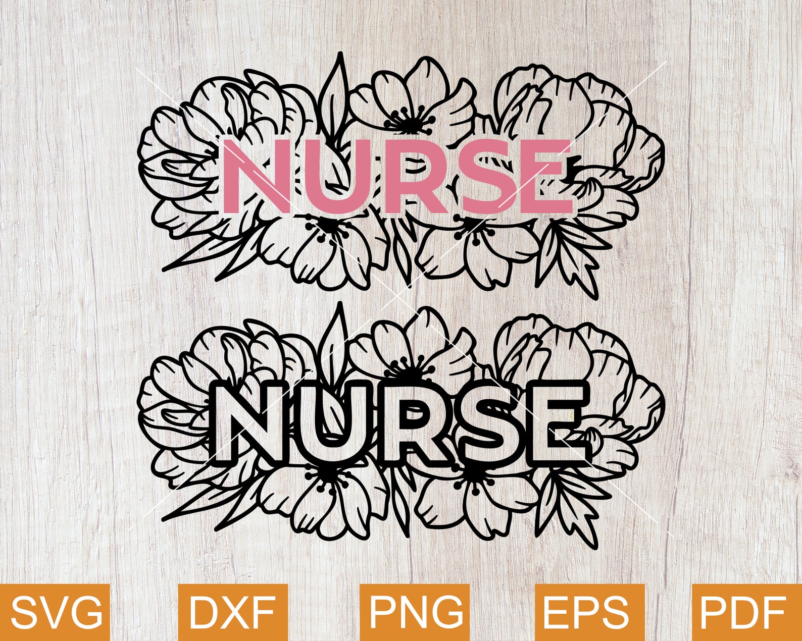 Nurse Svg Nurse Flower Svg Floral Nurse Svg Flowers Svg Etsy