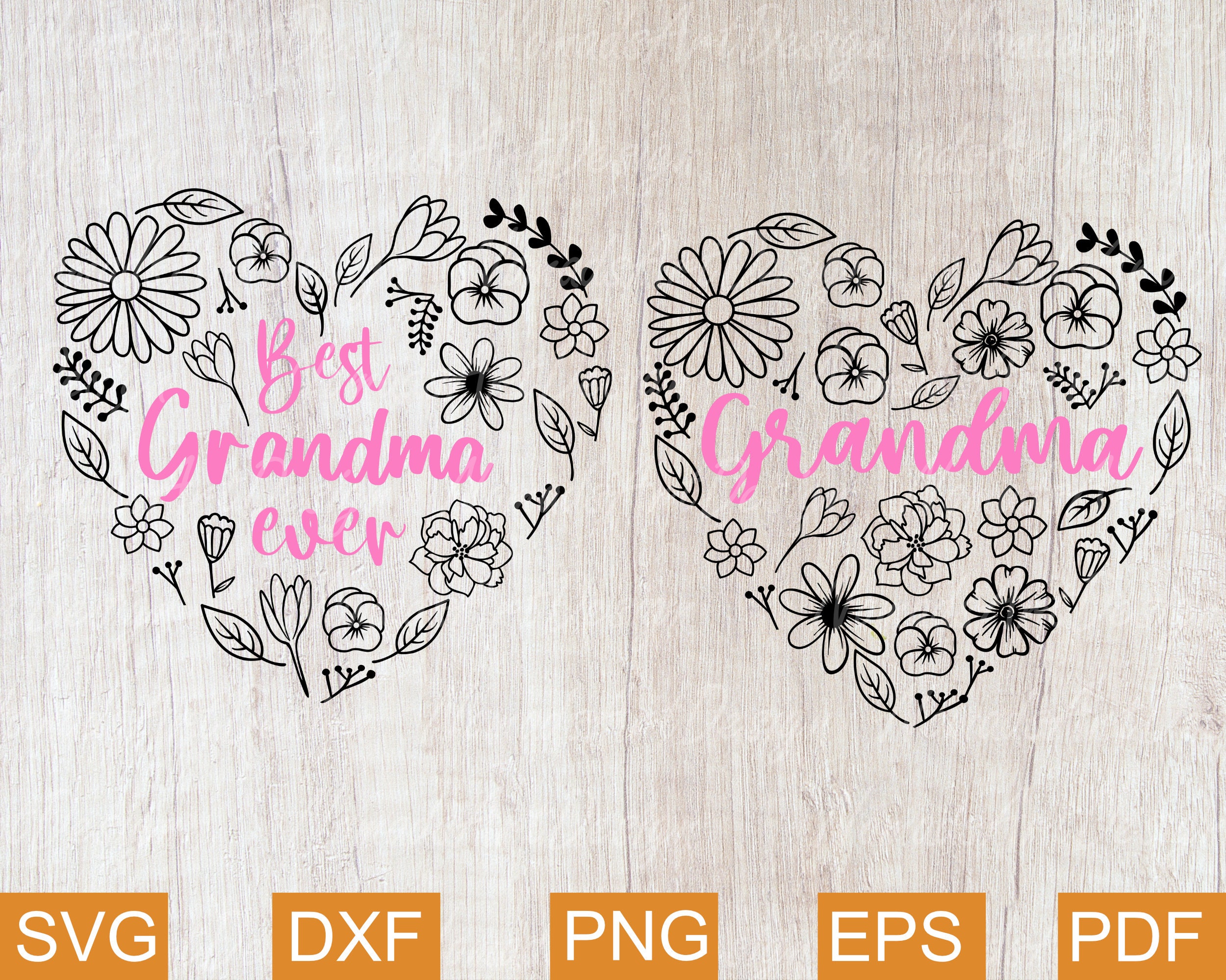 Grandma Svg Best Grandma Svg Heart Svg Grandma Heart Svg | Etsy