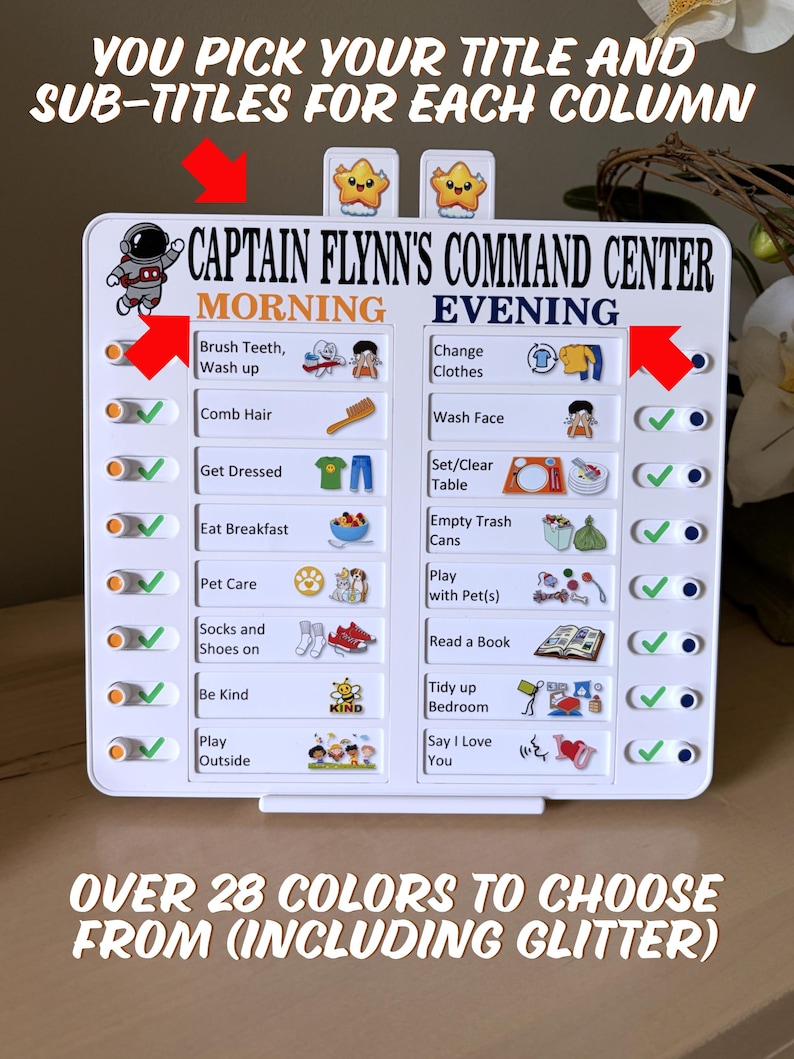 16 SLOT CHORE CHART With 135 Individually Replaceable Tasks, Visual ...
