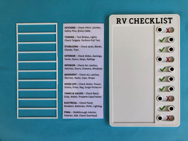 RV Checklist customizable Etsy