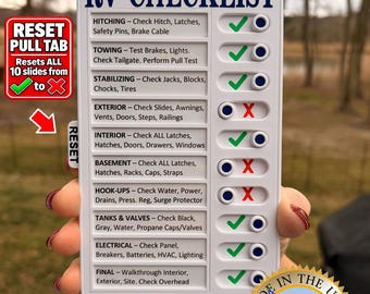 RV CHECKLIST - 10 Item Slots, Resettable, Customizable, Built to Last