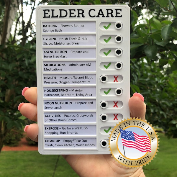 ELDER CARE CHECKLIST (Customizable) | Magnetic