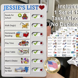 CHORE CHECKLIST with Individual Changeable Tasks, Replaceable Chores, Chore Chart, Task Board, Daily Routine, Daily Tasks - Magnetic
